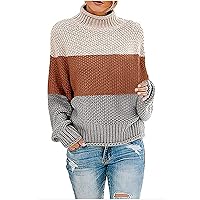 Womens Turtleneck Sweaters Batwing Long Sleeve Pullover Loose Knitted Jumper