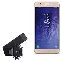 BoxWave Holster Compatible with Samsung Galaxy J7 Refine - ActiveStretch Sport Armband, Adjustable Armband for Workout and Running - Jet Black