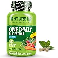 NATURELO Mens Multivitamins - One Daily Multivitamin for Men with Vitamins, Minerals & Organic Whole Foods, Boost Energy & Health, Non-GMO, 120 Vegetarian Capsules