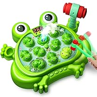 Toys for 2 3 4 5 Year Old Boy,Toddler Toys Age 2-4, Whack A Frog Game,with 5 Modes,45 Levels,9 Music Spray and Light-up, Baby Toy Gifts for Early Learning, Birthday Gift for Toddler Boy Toys