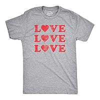 Mens Love Love Love Hearts Tshirt Cute Valentines Day Tee