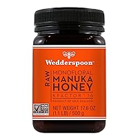 Wedderspoon Raw Premium Manuka Honey, KFactor 16, 17.6 Oz, Genuine New Zealand Honey, Traceable from Our Hives to Your Home