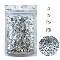 288Pcs SS30 Flatback Rhinestones for Crafts Bulk Clear-Crystals White Craft Gems Jewels Glass Diamonds Stone 6.5mm-Silver Gems for Dance Costumes Clothes Shoes Tumblers Bags DIY Wholesale HINABTRU
