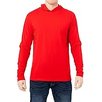 X RAY Men's Crewneck & Hooded Long Sleeve T-Shirt, Soft Cotton Stretch Slim Fit Basic Shirt for Men