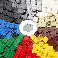 Feleph 2x2 Bricks 400 Pieces Multicolored Classic Parts Building Creative Play Blocks Set Toy Basic Accessories Compatible with 3003 Major Brick Brands (Multicolored)