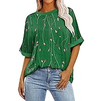 Women Oversized Tshirt Loose Fit Summer Short Sleeve Tops Printed Plus Size Blouse Shirts Tees