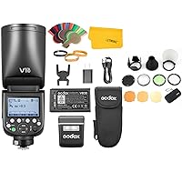 GODOX V1 Pro C V1Pro C Round Head Flash Speedlite for Canon, HSS 1/8000s, 2980mAh Li-ion Battery, TTL 2.4G Wireless Canon Speedlight with Godox AK-R1 Accessories Kit