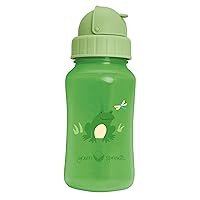 green sprouts Straw Bottle | Silicone straw promotes healthy oral development | Flip-cap locks to prevent spills, 2 straw drinking options: traditional & tilted, Dishwasher safe