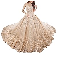 Women's Lace Applique Quinceanera Dresses Scoop Neck Tulle Prom Gowns Sweet 16 Dress