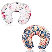 TANOFAR 2 Pack Nursing Pillow Covers for Baby Girls, Breastfeeding Pillow Slipcover, Ultra Soft Comfortable Newborn Nursing Pillow Cases