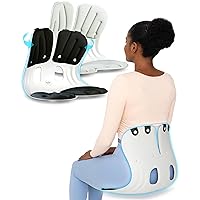 curble Chair [Adult] Ergonomic Back Support Chair, Lumbar Support for Back Posture Corrector and Back Pain Relief, Portable and Perfect for Office Chair and Work Form Home (2 Pack Black Grey)