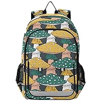ALAZA Mushroom Stripe Backpack Bookbag Laptop Notebook Bag Casual Travel Trip Daypack for Women Men Fits 15.6 Laptop