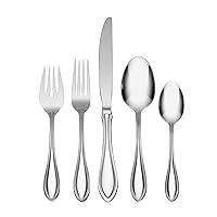 Oneida American Harmony 20 Piece Everyday Flatware, Service for 4, 18/0 Stainless Steel, Silverware Set, Dishwasher Safe, Silver