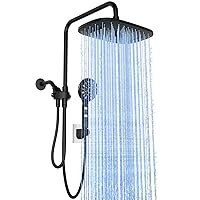 12 Inch Dual Shower Head with Handheld Spray Combo 8+3 Settings - Rain Showerhead High Pressure with Filter - Soft Water Showerheads with Hose - 14.2