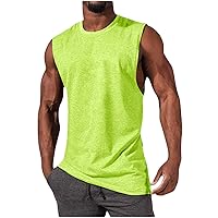 Men's Tank Tops Quick Dry Workout Sleeveless Gym Muscle Shirts Athletic Bodybuilding Tee Shirt Crewneck Casual Undershirt