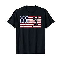 American Flag Weightlifting Training T Shirt 4th of July USA T-Shirt