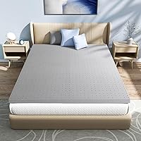 Memory Foam Mattress Topper- Charcoal Mattress Topper Queen 3 Inch Surmatelas Mousse Memoire Ventilated CertiPUR-US Breathable Ventilated Design Bed Topper