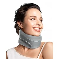 Neck Brace Cervical Collar - Neck Support Brace for Sleeping, Soft Foam Wraps Keep Vertebrae Stable and Aligned for Relief of Cervical Spine Pressure for Women & Men, (15.8-18.1 Inch) Grey