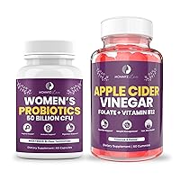 Probiotics for Vaginal Probiotics for Vaginal Odor Control, Balanced PH Levels Plus Apple Cider Vinegar Gummies with Folate and Vitamin B12 - New Moms' Weight Management and Healthy Digestion
