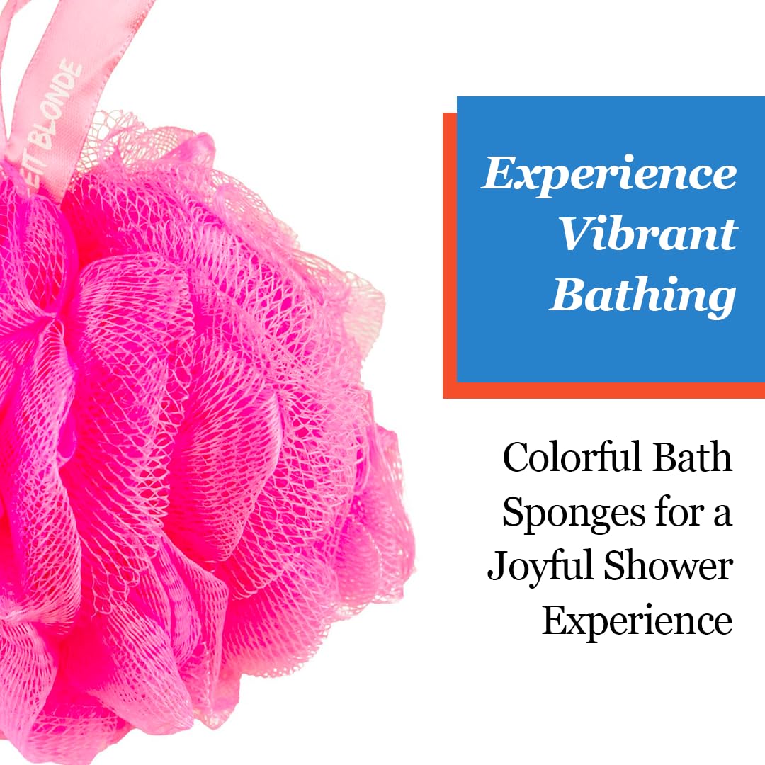 Multi-Color Loofah Bath Shower Sponges I (4-Pack) Body Scrubbers for Use In Shower I Bath Sponges for Shower Scrubber for Body I Loofah Exfoliating Body Scrubber Shower Accessories I Body Wash Loofahs