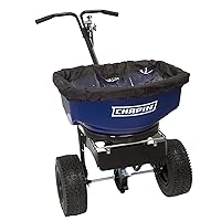 Chapin 82088 82088B 80-Pound Made in USA Commercial Sure Spread Ice Melt Walk Behind Spreader with 360-degree Baffles, Enclosed Gear System and includes Cover and Salt Grate, Blue