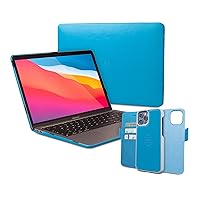 Dreem Bundle: Fibonacci Wallet-Case for iPhone 12 Pro Max with Euclid MacBook Air Case 13-Inch Hard Cover - Sky