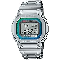 Casio G-Shock GMW-B5000 Series Wristwatch, Equipped with Bluetooth, Radio Solar, Silver/Blue Green (Stainless Steel) Japan Import New