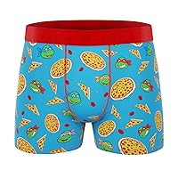 Men's Underwear TMNT Pizza Box Non-slip waistband Soft Boxer Brief Distortion-free (Creative Packaging)