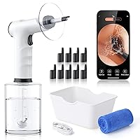 Ear Wax Removal - Ear Cleaner with Camera and Light - Ear Irrigation Kit with 4 Pressure Modes - Ear Camera for iOS & Android - Ear Cleaning Kit - Includes Basin - Towel & 10 Tips