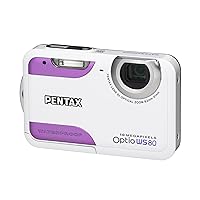 Pentax Optio WS80 10MP Waterproof Digital Camera with 5x Internal Optical Zoom and 2.7-inch LCD (White and Purple)