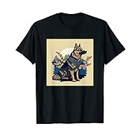 Surrealism Japanese Painting German Shepherd dog T-Shirt