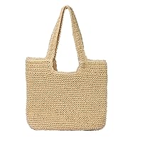 Beach Bags for Women - Summer Soft Large Woven Shoulder Purse Handbag, Beach Tote Straw Bag for Summer Vacation