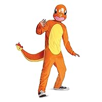 Charmander Costume, Official Pokemon Deluxe Kids Costume with Headpiece, Size (4-6)