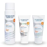 Seaweed Bath Co. Body Wash, Body Cream and Body Scrub Trio, 12 Ounce, 6 Ounce (Pack of 2), Orange Cedar Scent, Sustainably Harvested Seaweed