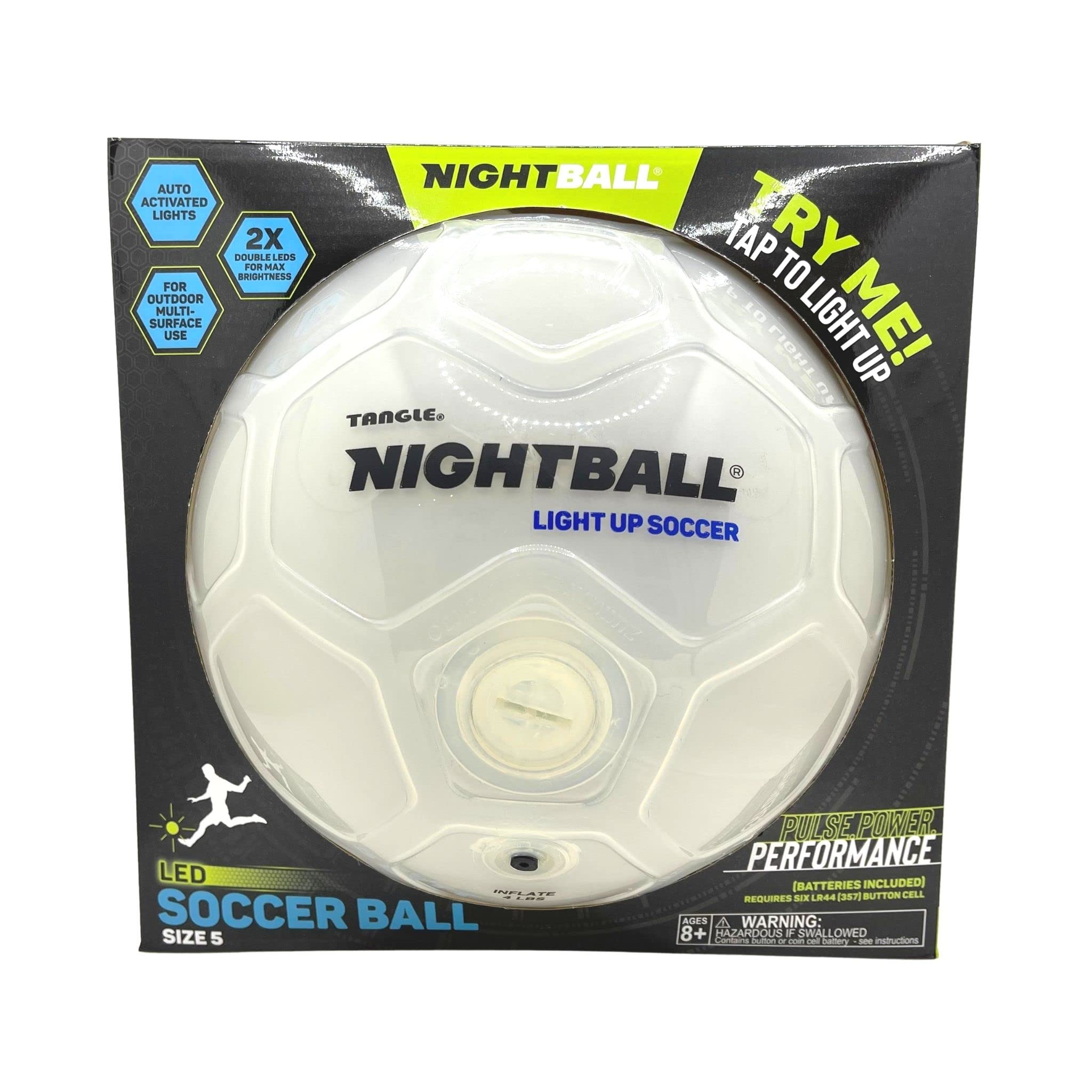 Nightball Soccer Ball LED Light Up Ball - Glow in The Dark Glow Ball Soccer Ball Gifts - Orange Teal Outdoor and Indoor Soccer Ball - Gifts for Teenage Boys - Gift for Teen