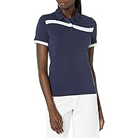Callaway Women's Swingtech Asymmetrical Color Block Short Sleeve Golf Polo Shirt