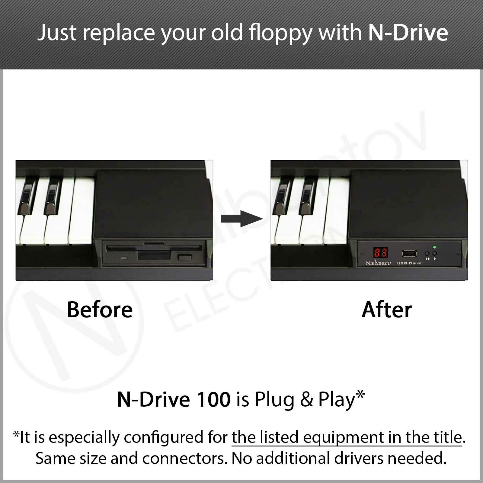 Nalbantov USB Floppy Disk Drive Emulator N-Drive 100 for Yamaha Disklavier DKC55, DKC55CD, DKC55RCD, DKC60RCD Control Units (Mark III, DGA1, DGP1, DU1A, DKVMKIII)