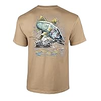 Fishing Jumping Snook Adult Short Sleeve Tee Shirt Black