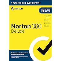 Norton 360 Deluxe 2024, Antivirus software for 5 Devices with Auto Renewal - Includes VPN, PC Cloud Backup & Dark Web Monitoring [Key Card] Norton 360 Deluxe 2024, Antivirus software for 5 Devices with Auto Renewal - Includes VPN, PC Cloud Backup & Dark Web Monitoring [Key Card] Mailed Product Key Emailed Product Key