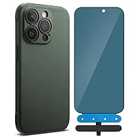 Ringke Onyx Case Compatible with iPhone 15 Pro [Dark Green] + Privacy Glass Compatible with iPhone 15 Pro