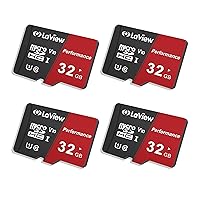 32GB Micro SD Card 4 Pack, Micro SDXC UHS-I Memory Card – 95MB/s,633X,U3,C10, Full HD Video V30, A1, FAT32, High Speed Flash TF Card P500 for Computer with Adapter/Phone/Tablet/PC