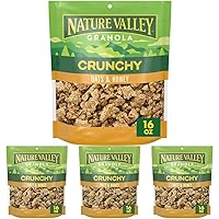 Crunchy Granola, Oats and Honey, Resealable Bag, 16 OZ (Pack of 4)