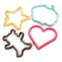 Silicone Pancake Molds for Heart, Star, Teddy Bear, Cloud Shape Pancakes, Set of 4, Premium Nonstick Pancake Shaper for Kids, Pancake Maker Mold for Griddle