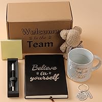 New Employee Welcome Gift Set Employee Appreciation Gift Sets Includes Coffee Mug Greeting Card Key Chain Multifunctional Pen Notebook Note Towel Appreciation Gift for Employee Worker Office Gifts