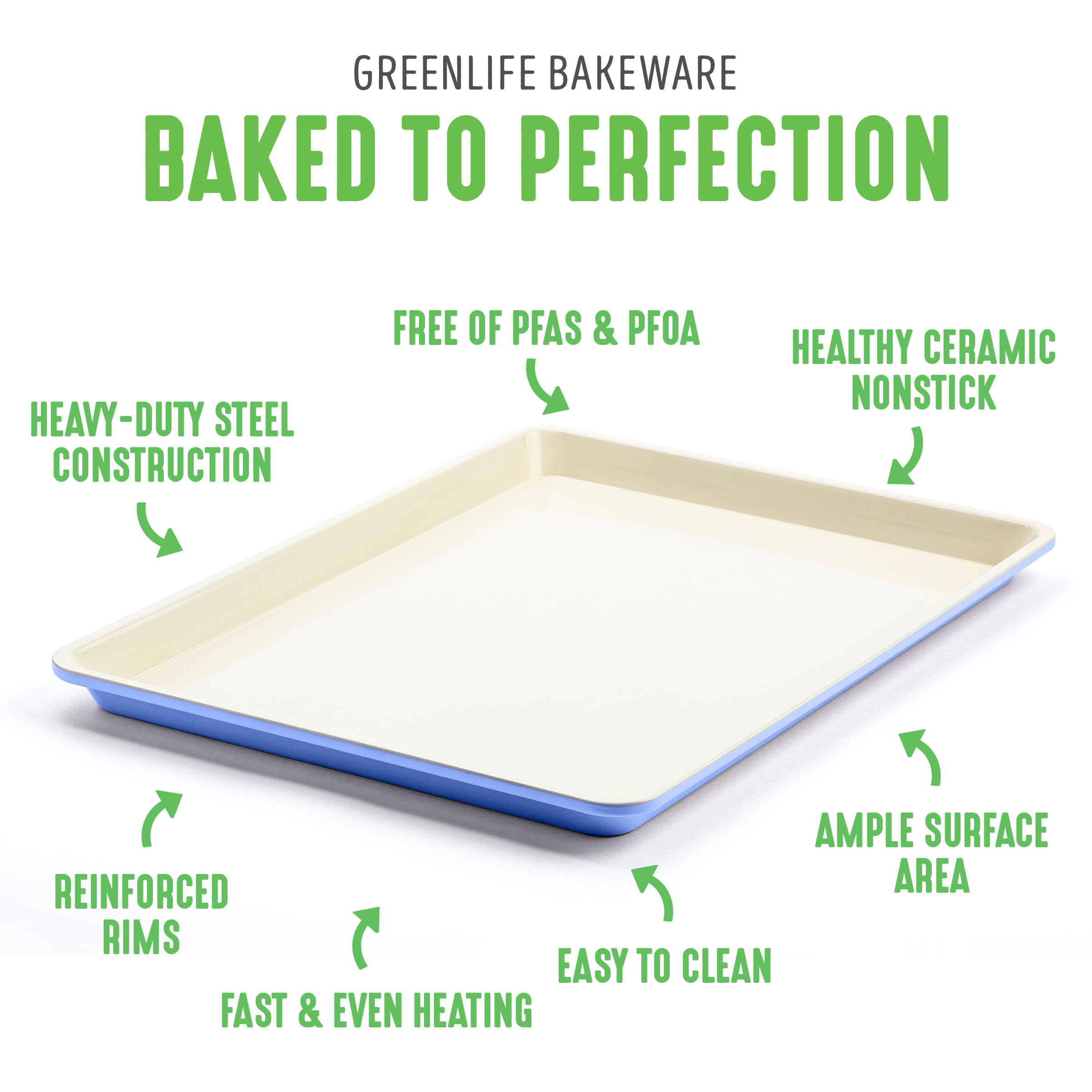 GreenLife Bakeware Healthy Ceramic Nonstick 18.5
