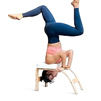 Yoga Inversion Bench Headstand Prop Upside Down Chair for Balance Training Core Strength Building Backbends Yoga Asana Practice Chair