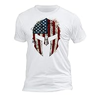 American Spartan USA Flag Patriotic Tactical Men's T-Shirt