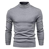 Dudubaby Wool Sweater for Mensautumn Winter Pure Color Turtleneck Long Sleeve T-Shirt Top Blouse
