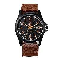 Men's Tactical Military Watch: Field Date 24 Hour Format Analog Quartz - Large Dial Life Waterproof Nylon Watch
