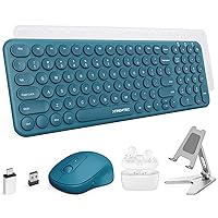 XTREMTEC 2.4G Compact Slim Wireless Keyboard and Mouse Combo,Bluetooth Headphones with Mic, Cell Phone Stand Holder